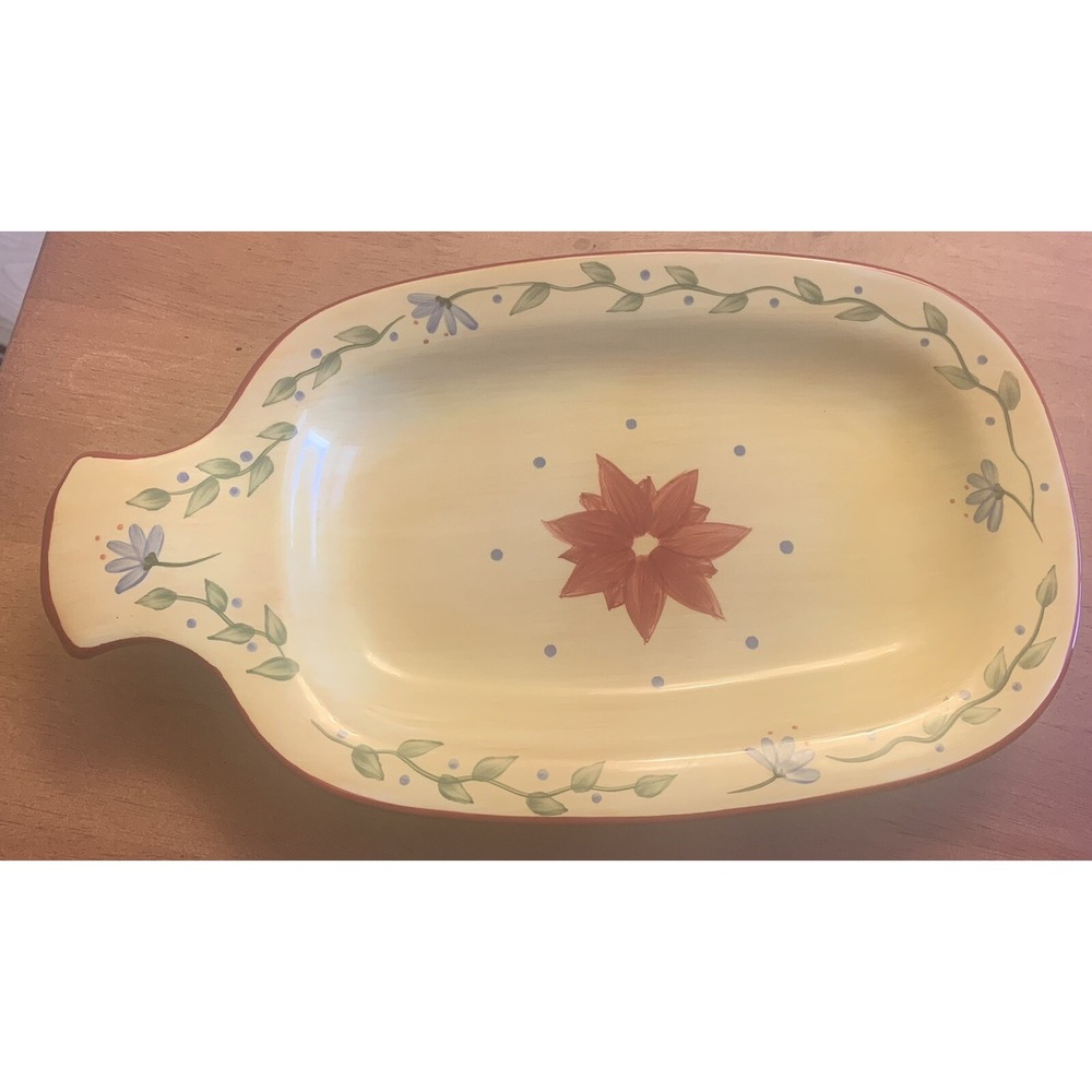 Pfaltzgraff Napoli Tray with Handle 12.5" Long X 7.5" Wide serving snack tray